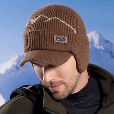 루지온 남성 겨울 귀달이 모자 기모 털모자 귀도리 골프 스키장 방한 모자