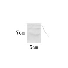 보리차티백 100PCS 차 필터 가방 Drawstring와 일회용 주입기 잎 무리 커피에 대 한 표백되지 않은 빈 티백, [01] 100pcs, [03] 5x7cm, 1개