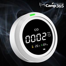 캠프365 캠핑 휴대용 일산화탄소 경보기 제로씨오 USB 충전식 30시간 사용 / 측정기 감지기 캠핑용 캠핑 난방 안전 용품, 화이트,