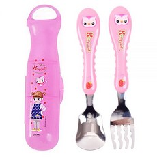 깨비_ 콩순이 잡기편한폴딩스푼포크케이스세트, 단일색상