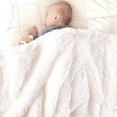 EMME 아기 담요 슈퍼 소프트 퍼지 모피 이불 풀러시 따뜻한 담요 소녀용 및 유아용 유모차 낮잠 야외용 보이코지 이불(흰색, 단일옵션