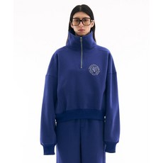 PARTIMENTO WOMEN 클래식 로고 하프 집업 스웻셔츠_블루 CLASSIC LOGO HALF ZIP-UP SWEATSHIRT_BLUE