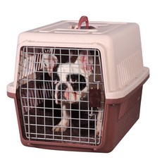 강아지 고양이 케이지 켄넬 하우스 애완동물 이동장, 브라운