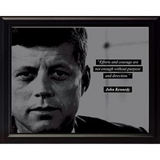 John F. Kennedy 8x10 액자 사진 노력과 용기는 목적과 방향 추정없이 충분하지 않습니다., 본상품, 본상품