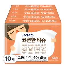 크리넥스 코편한 티슈, 60매입, 10개
