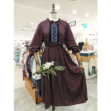 [써스데이아일랜드] 보더 포인트 롱기장 티어드 원피스 T196MOP155W