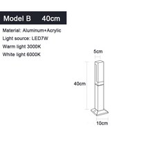 IP65 AC85 LED 조명 방수 시골 야외 램프 265V 장식용 정원 집용 조경 잔디, White light 6000K, 1개