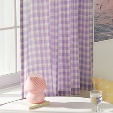 체크작은창커튼