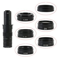 해외 0.75x 0.5X 2.0X 0.35X 10A 180X 300X C-MOUNT 렌즈 산업용 비디오 현미경 카메라 용 Barlow 보조, One Color_0.3X 0.5X, One Color_0.3X 0.5X, 상세 설명 참조16