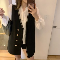 가을 리본스트랩 셔츠 하프기장 베스트 나시 스타일리쉬 여성의류 투피스