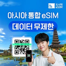 아시아 eSIM 데이터 무제한 22개국 베트남 유심 아이폰e심 도시락eSIM, 아시아8개국 2GB/일제공, 5일