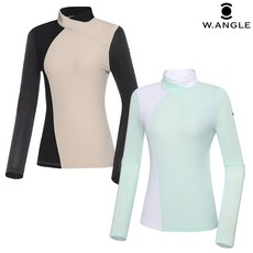 [와이드앵글] WWM22216 여성 WL W.ICE 변형 라인 하이넥 티셔츠