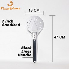 피자삽 피자서버 PizzAtHome 피자 터닝 필 알루미늄 삽 패들 짧은 도구 실리콘 핸들 하드 코팅 7 인치 8 9
