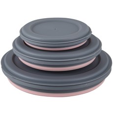 3PCS / 세트 그릇 뚜껑 핑크 실리콘 접는 점심 상자 접는 볼 휴대용 실리콘 접는 볼 접이식 샐러드 보울을 설정합니다, 하나, 보여진 바와 같이