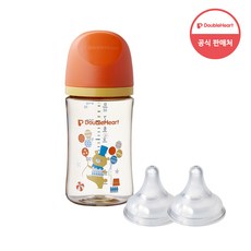 더블하트 모유실감 3세대 PPSU 디어프렌즈 서커스베어 240ml (젖꼭지M포함) + 젖꼭지 (2입), 서커스베어 (젖꼭지M 포함), 3세대 젖꼭지L 2입, 1개