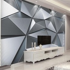 화 사용자 정의 화 3D 추상 기하학적 패턴 현대 TV 배경 장식 종이 화 벽지 타일 벽 그림 전시 인테리어 미술 거실 예쁜 벽화 작품 꾸미기 대형 침실 밀대 도배 셀프 실크, 1㎡