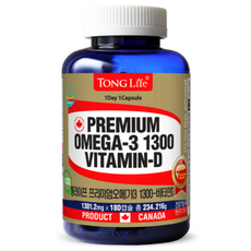 통라이프 프리미엄 오메가3 1300+비타민D (6개월분) 1병, 8개, 180정
