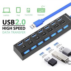 USB 허브 휴대용 고속 다중 인터페이스 컴퓨터용 키보드/마우스/U 디스크 USB 스플리터, Black