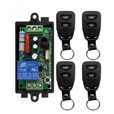 무선 원격 제어 라이트 스위치 10A 릴레이 출력 라디오 AC 220 V 1CH 1 채널 수신기 모듈 + 벨트 버클 송신기|스위치|, 주황색, 1개, 433MHZ