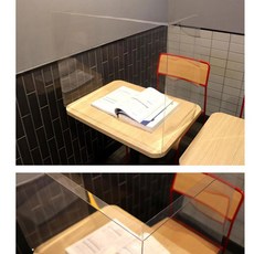 주앤필 ㄷ자형 1인 책상 투명칸막이 간이칸막이 책상파티션(소 중 대 3종) 책상파티션, 소형