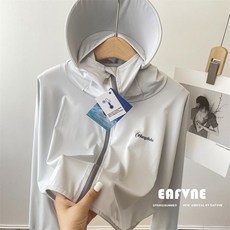자외선차단 조깅 워킹 탈부착 후드 래쉬가드 오버 얇은 캐주얼 통기성 디자인 망토, 프리사이즈, FSF④-그레이【마이크로 와이드 버전】