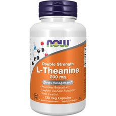나우푸드 L-테아닌 200mg 베지 캡슐, 120정, 1개