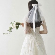 라이톰 컴리 웨딩 숏베일 헤어장식 2개