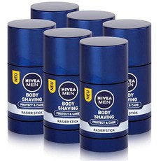 [독일] Nivea Body Shaving Stick 75 ml Protect & Care (Pack of 6), 단일상품