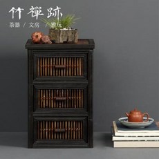 홈카페수납장 미니그릇장 죽선적| 빈티지 찻장 다기 수납장 티 캐비닛 서랍장 다층공간