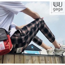 체크무늬바지