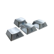 4PCS WASD 게임 키보드용 아연 합금 키캡 측면 각인 키캡, 실버, 4개