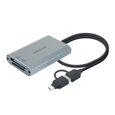 컴스 USB 3.2 Gen2 CF express Type B & UHS-II SDXC SDHC 듀얼슬롯 카드리더기, FW527, 그레이, 1개