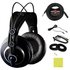 Liquid Audio 피그 호그 PHX14-25 헤드폰 연장 케이블과 14인치 계기 연마 천이 포함된 AKG K240 MKII 프로페셔널 스튜디오 번들 - 스테레오, Liquid Audio 피그 호그 PHX14-25 헤드