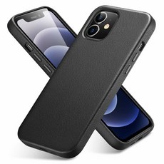 ESR 아이폰12미니 케이스 iPhone12 Mini 슬림 가죽 무선 충전 지원 흠집 방지 5.4 인치 블랙