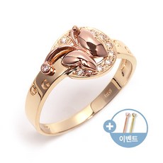 18K 반지 서클 나비링 옐로우레드 콤비반지 NAR7577 금반지