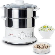 Tefal VC1451 편리한 시리즈 스티머용량 6 L 타이머 2 용기 수위 표시기 흰색/스테인리스, CONVENIENT SERIES, 1개