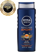 니베아 남성 리프레싱 3-in-1 바디 워시 샴푸 스포츠 500 ml, 수량: 1　　　　　(상품코드371p)