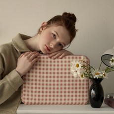 체크아이패드파우치