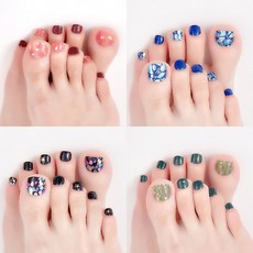 엘씨아 페디 네일스티커 시원한 여름컬러 패디패치, 001_푸른 자개패디