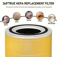 코어 300 트루 HEPA 교체 필터 코어 300 및 300S 볼텍스 공기 청정기 3 H13 등급 트루 HEPA Fi 2 팩, [01] 2-Pack Yellow, 2개