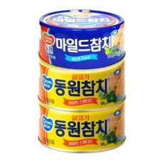 동원에프엔비 살코기 동원참치 라이트스탠다드 통조림 100g x 2p + 마일드참치 통조림 100g