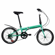 유사 브롬톤 스타일 캠핑 접이식 미니벨로 작은 폴딩자전거, 20인치cm, 싱글 스피드 그린