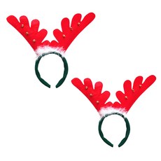 크리스마스 파티 머리띠 인싸템, 2개, 37.산타사슴뿔 레드그린