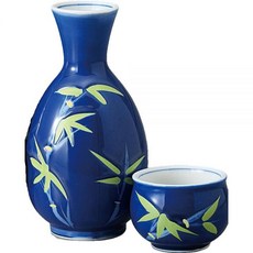도쿠리 사케잔 에일 넷(Ale-net) 술기 세트 덕리 오쵸코 지름 6.5x높이 12 cm 180 ml 그린 대나무 소 사이즈 도기 미노야키 열등, 1개