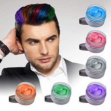 HailiCare Unisex 임시 헤어 염색 왁스 성인용 패션 DIY 헤어 컬러 왁스 어린이 및 어린이 파티에 적합, 6 Colors_One Size, 6 Colors_One Size, 상세 설명 참조0