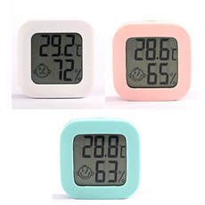 칼라 온습도계 도마뱀 사육장 온도계 습도계 크레스티드게코 파충류 (화이트 핑크 민트), 민트, 1개