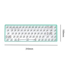 핑크키보드 gmk67 핫 스왑 가능 기계식 키보드 개스킷 키트 rgb 백라이트 블루투스 2.4g 무선 3 모드 맞춤형 키보드 스위치 없음, tester68 녹색