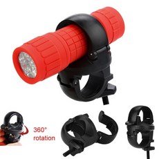 클립 홀더 LED MTB 플래시 브래킷 램프 전면 조명 토치 360°회전 마운트 자전거 자전거 라이트 자전거 헬멧 후면 조명, 검은색, 검은색, 1개