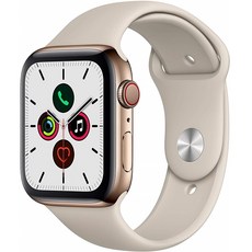 애플 Apple Watch Series 5 (GPS + Cellular) 40mm Gold Stainless Steel Case with Stone Sport Band - (MWWU2LLA), 단일색상, MWWU2LLA