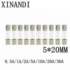유리관퓨즈 휴즈 고속 블로우 유리 튜브 퓨즈 AMP 250V 05 1 2 3 4 5 6 8 10 15 20 25 30 A 5x20mm 6x30mm 로트당 10개, 1.25A